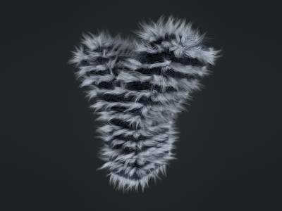 Y 36 days of type 3d c4d42 c4dfordesigners cinema4d fur hair letter model stripe texture vertex