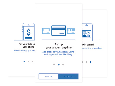 Intro wallet app concept begin bills cart credit card start user interface wallet