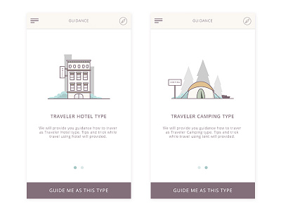 Traveler type camping explore freelance guide hotel icons illustration ios nature tent travel