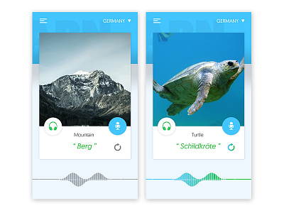 Multi Language Learning App apps audio button germany ios learning mountain recording skills speak speech turtle