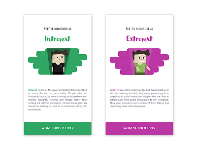 Personality App Concept character extrovert face illustrations introvert onboarding personality psycology