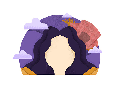 The Curly Girl Illustrations avatar brush curly girl hair icon illustrations kingdom purple