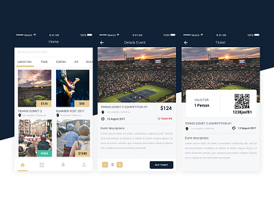 Event App Concept app card cards discovery events ios mobile ticket