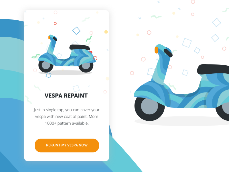 Vespa Repaint Onboarding Screen by Krisna Adi Wiyana on Dribbble