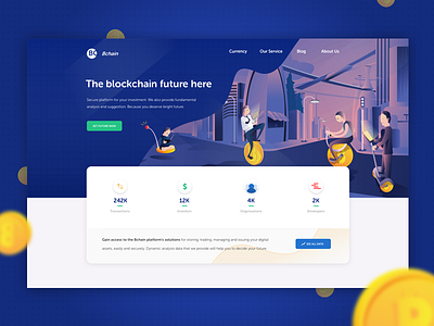 Blockchain Landing Page Dark Version