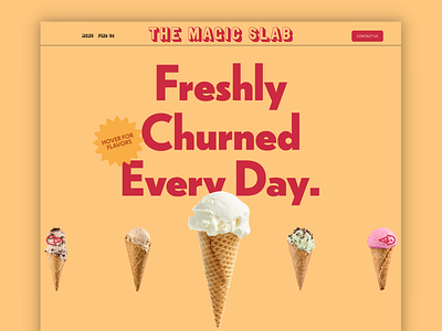 Ice Cream Shop Design and Template - The Magic Slab branding design ice cream ice cream shop ice cream shop website ui web design webflow website design