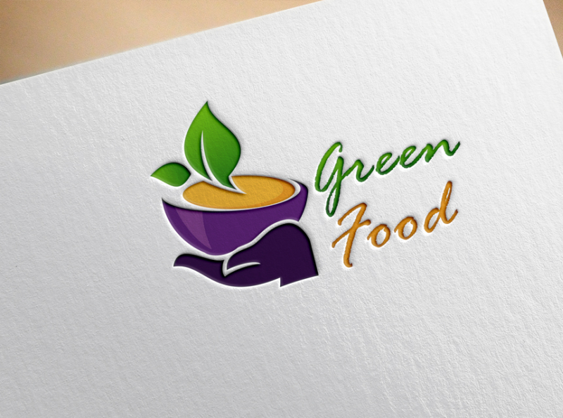 Green food logo by tamim on Dribbble