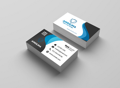 BUsiness Card Blue wave design