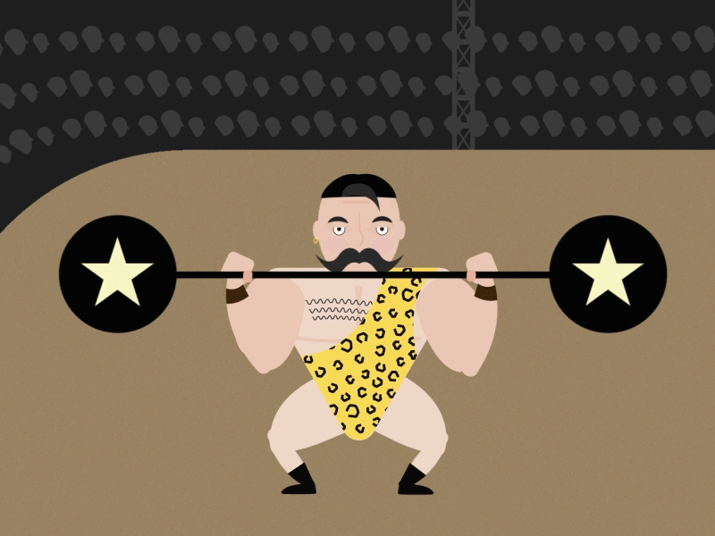 Strongman Circus after effects animation 2d circus puppet strongman