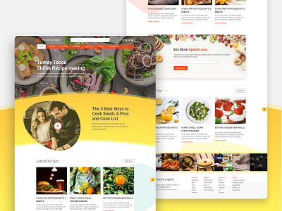 Blog landing page for food sites blog design design figma figmadesign food foodie landingpage ui uidesign webdesign