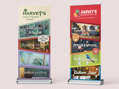 Banner displays for local farm and garden store