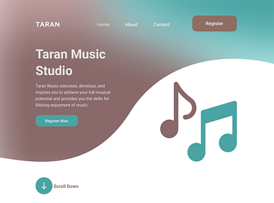 Music studio_Landing page design illustration minimal ui ux web