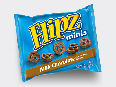 Flipz Milk Chocolate Pretzels branding package design