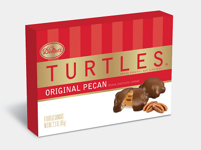 Turtles Original Pecan Chocolate Clusters branding packaging design