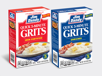 Jim Dandy Grits Refresh 2020 branding package design packaging design