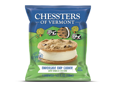 Chessters of Vermont Vanilla Frozen Custard Cookie Sandwich