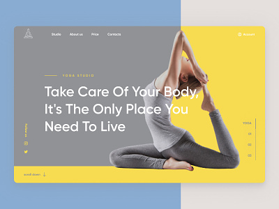 Yoga Studio in colors PANTONE 2021 adobe photoshop concept design figma minimal pantone pantone2021 tilda web webdesign yoga