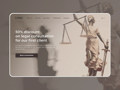 Law firm`s website advocate femida landing page law firm lawn lawyer uiux web design