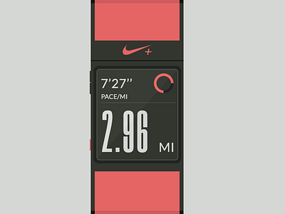 Nike+ Running Watch flat illustration minimal nike run running simple time watch