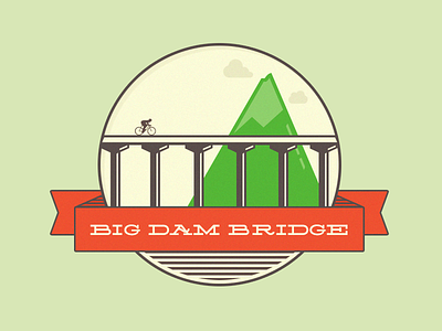 Big Dam Bridge - Little Rock, Arkansas badge flat icon illustration logo mark typography