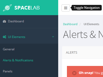 SpaceLab - Admin Theme