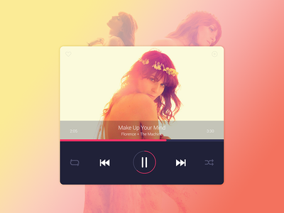 Music Player artist controls music player playlist progress bar spotify ui ux widget