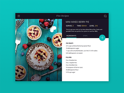 Recipe Card app card flat food material material design recipe widget