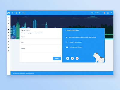 Contact Card admin contact dashboard form material material design ui user interface
