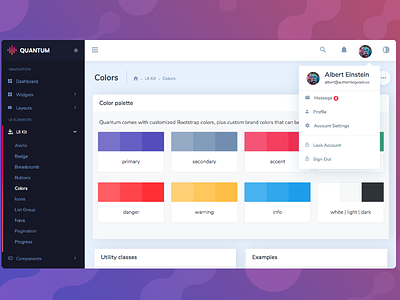 Quantum - Admin Dashboard admin analytics app color dashboard data gradient interface ui