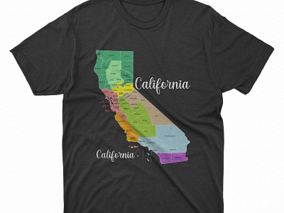 California map t-shirts design