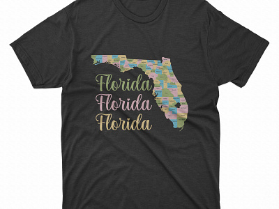 Florida map t-shirts design