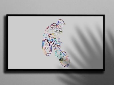 stunt biker bike cycle illustration minimal vector