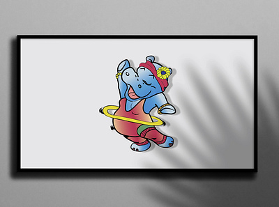 Dancing Hippo illustration cartoon character cartoon illustration digital art illustration logo vector art vector illustration