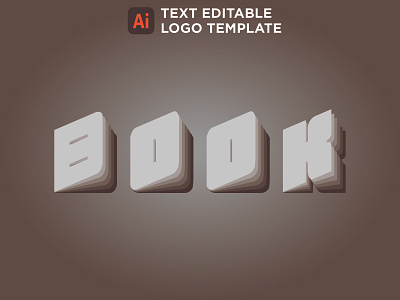 BOOK LOGO book design digital art editable text logo effect illustration lettering logo logo text effect text logo typography typography logo vector art
