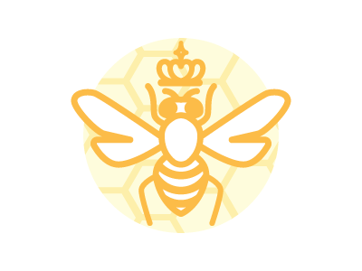 Queen B bee honey logo queen queenbee vector