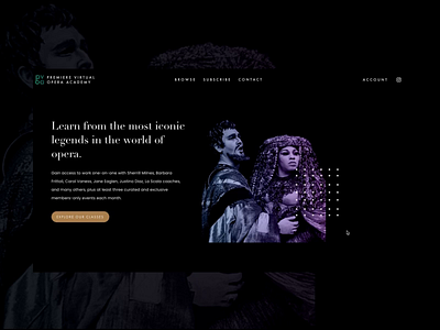 Premiere Virtual Opera Academy adobexd branding design entertainment graphic design logo portfolio responsive squarespace ui user interface design userexpereince ux web webdesign