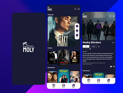 Moly Stream Apps Design ui