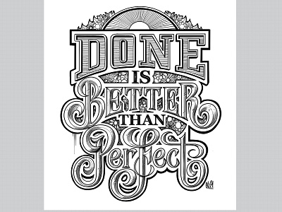 Done is Better Than Perfect hand drawn handlettering illustration lettering lettering artist procreate typography
