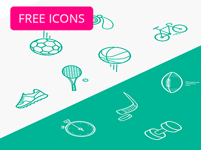 Sport icon pack (free) bike free freebie gym hockey rugby soccer sport tennis vector
