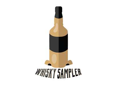 Whisky Sampler bottle bourbon concept illustration logo type whisky