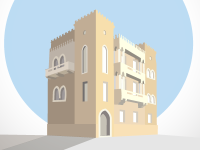 Maison Arabe architecture buildings city design historic hotel illustration inspiration jadran logo skopje vector