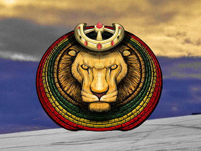 Conquering Lion album animals art colorful illustration ink inktober landscape lion music painting texture