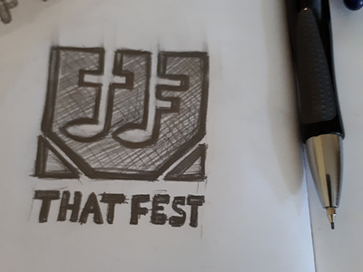That Fest draft draft letters logo logo design music sketch