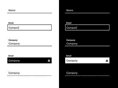 Black and White form fields