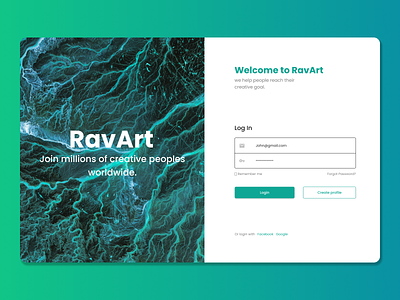 Ravart login page