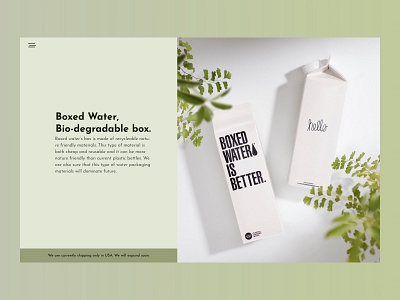 Boxed water landing page