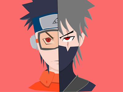 Obito & Kakashi anime animeart illustration illustrator naruto