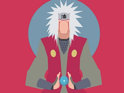 Jiraiya animation anime animeart design icon illustration illustrator minimal naruto typography