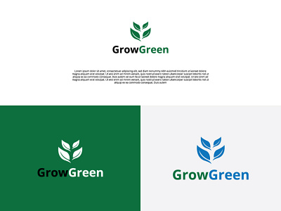 Grow Green branding company design graphic graphic design green logo illustraton illustrator leaf minimal minimalist logo nature nature logo template typography unique vector