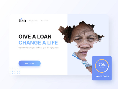 Concept finance charity landing page for lender borrower charity donate finance landingpage lender